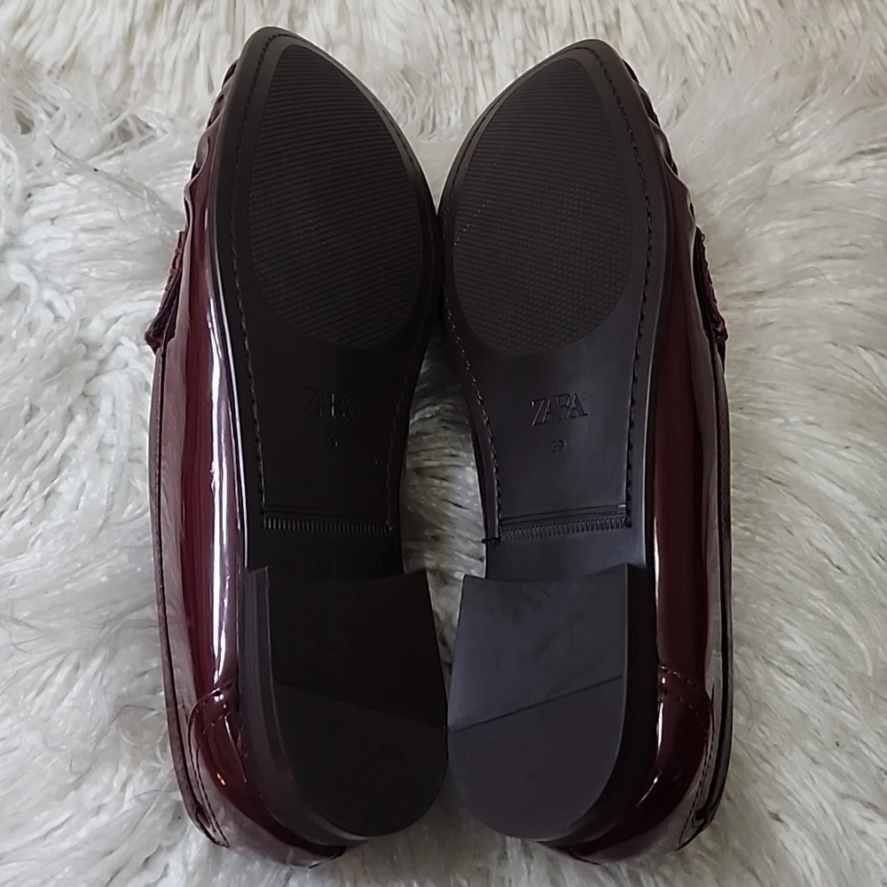 Zara Burgundy Loafers - Picture 8 of 12